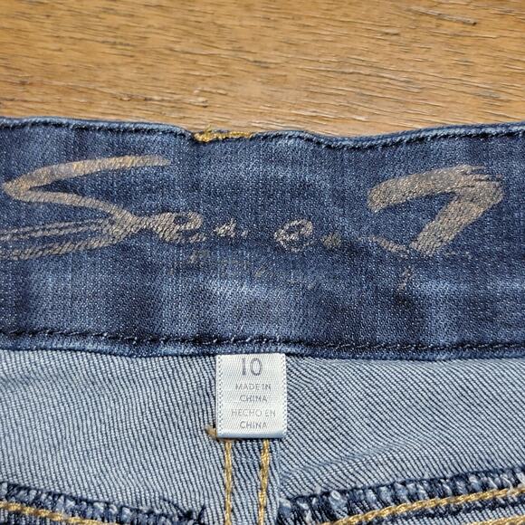 Seven7 Dark Wash Straight Denim Jeans - Size 10 - Picture 5 of 6